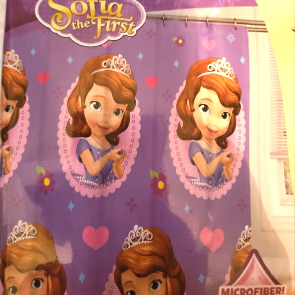 Disney Princess Sofia The First Shower Curtain Purple/Pink Multi Color 72" X 72" - Picture 2 of 8